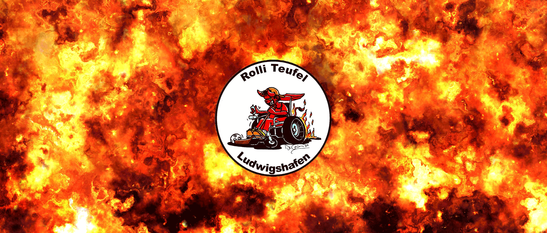 Rolli-Teufel Logo mit Feuerhintergrund